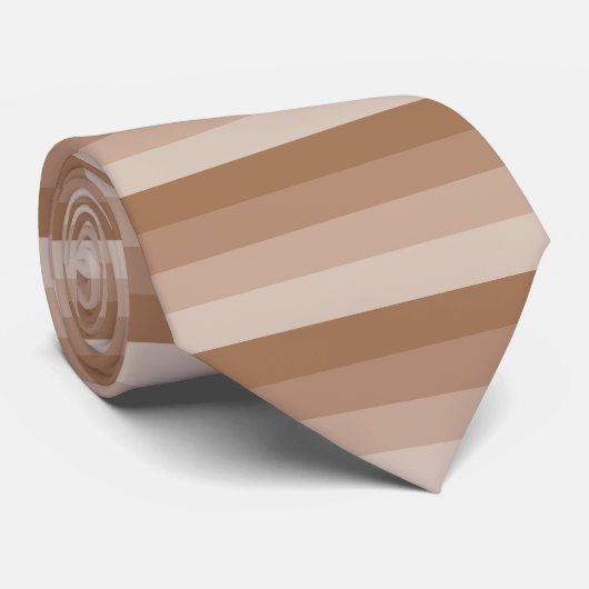 ブラウン色ストライプ色 ネクタイ (ロール)