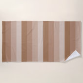 ブラウン色ストライプ色 ビーチタオル (正面)