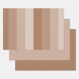 ブラウン色ストライプ色 ラッピングペーパーシート