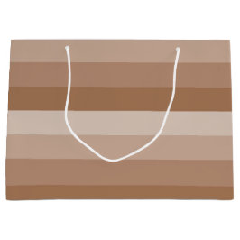 ブラウン色ストライプ色 ラージペーパーバッグ