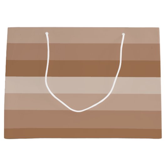 ブラウン色ストライプ色 ラージペーパーバッグ (正面)