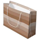 ブラウン色ストライプ色 ラージペーパーバッグ (正面アングル)
