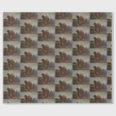 ブラウン荷車を引くベルギー馬ファインアート絵を描: ラッピングペーパー (フラット)