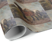 ブラウン荷車を引くベルギー馬ファインアート絵を描: ラッピングペーパー (ロールコーナー)