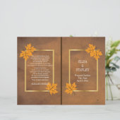 ブラウン葉ウエディングプログラムのオレンジ色のカエデの花 (スタンド正面)