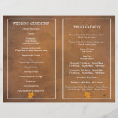 ブラウン葉ウエディングプログラムのオレンジ色のカエデの花 (裏面)