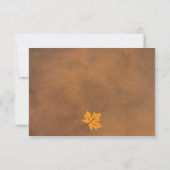 ブラウン葉紙RSVPのオレンジ色のカエデ結婚 出欠カード (裏面)
