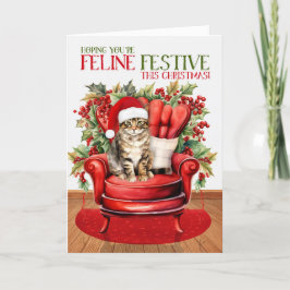 ブラウン虎猫クリスマスキャット猫フェスティバル シーズンカード