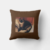 ブラウン装飾用クッションとシャム猫デザイン。 クッション (裏面)