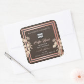 ブラウン製品ラベルカスタムのカスタムバラ金ゴールド スクエアシール (封筒)
