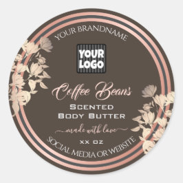 ブラウン製品ラベルカスタムのカスタムバラ金ゴールド ラウンドシール
