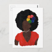 ブラウン誇りを持ったレディ ポストカード (正面/裏面)