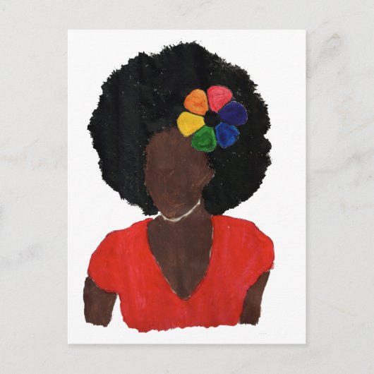 ブラウン誇りを持ったレディ ポストカード (正面)