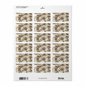 ブラウン迷彩柄デザイン ラベル (フルシート)