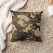 ブラウン迷彩柄装飾用クッション クッション (ブランケット)