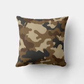 ブラウン迷彩柄装飾用クッション クッション (裏面)