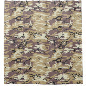 ブラウン迷彩柄 シャワーカーテン (正面)