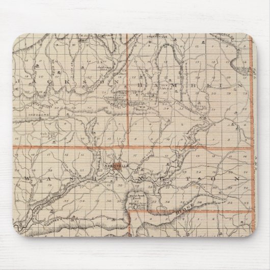 ブラウン郡の地図とナッシュビルの計画 マウスパッド (正面)