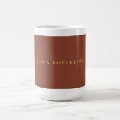 ブラウン金ゴールドカラープロフェッショナルトレンディーお名前 コーヒーマグカップ (中央)