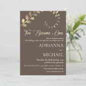ブラウン金ゴールドキリスト教宗教結婚式招待状 招待状 (スタンド正面)