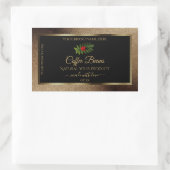 ブラウン金ゴールドグリッターブラック製品ラベルLadybug 長方形シール (バッグ)