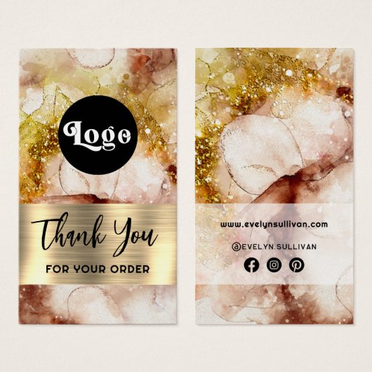 ブラウン金ゴールドグリッター水カラーパッケージの挿入 (正面&裏面)