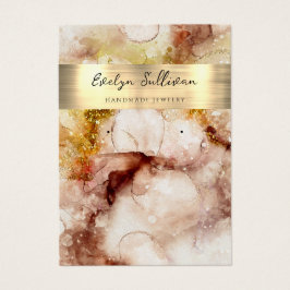 ブラウン金ゴールドグリッター水色ジュエリー表示カード