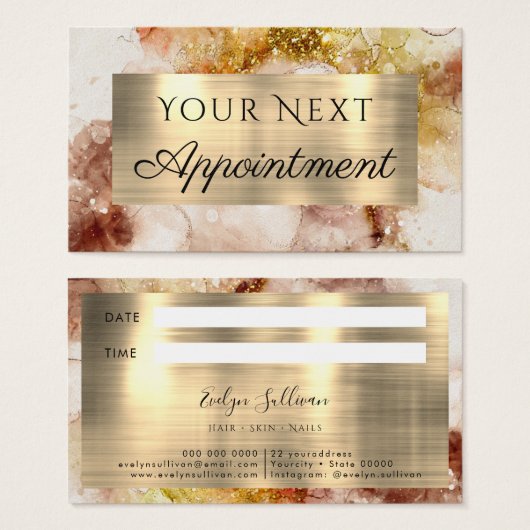 ブラウン金ゴールドグリッター水色 (正面&裏面)