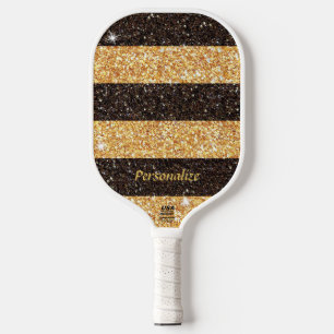 ブラウン金ゴールドグリッター（昆虫）マルハナバチストライプスパークルグラム ピックルボールラケット