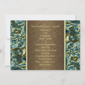 ブラウン金ゴールドグリーンパーティーお祝い 招待状 (裏面)