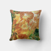 ブラウン金ゴールドグリーン抽象芸術 クッション (裏面)