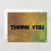 ブラウン金ゴールドグリーン自然抽象デザインありがとう ポストカード (正面/裏面)