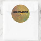 ブラウン金ゴールドグリーン自然抽象デザインハンドメイド ラウンドシール (バッグ)