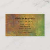 ブラウン金ゴールドグリーン自然抽象デザイン 名刺 (裏面)