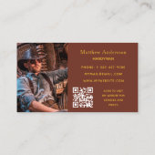 ブラウン金ゴールドツールのホーム修復フォトQRコード 名刺 (裏面)