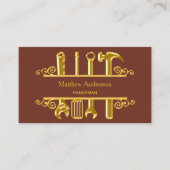 ブラウン金ゴールドツールのホーム修復フォトQRコード 名刺 (正面)