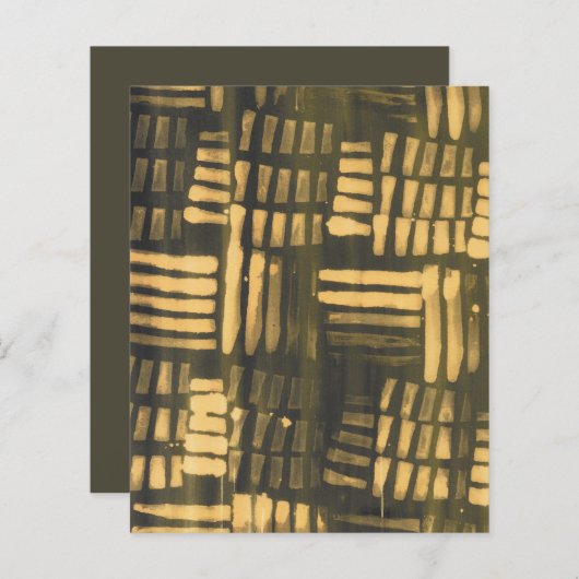 ブラウン金ゴールドトライバルムードクロス抽象芸術スクラップブックペーパー (正面/裏面)