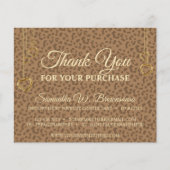 ブラウン金ゴールドヒョウ質感ハートありがとう (正面)