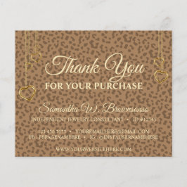 ブラウン金ゴールドヒョウ質感ハートありがとう