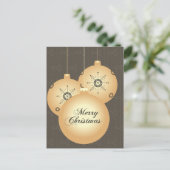 ブラウン金ゴールドブラックアクセントクリスマスオーナメント シーズンポストカード (スタンド正面)