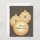 ブラウン金ゴールドブラックアクセントクリスマスオーナメント シーズンポストカード (正面/裏面)