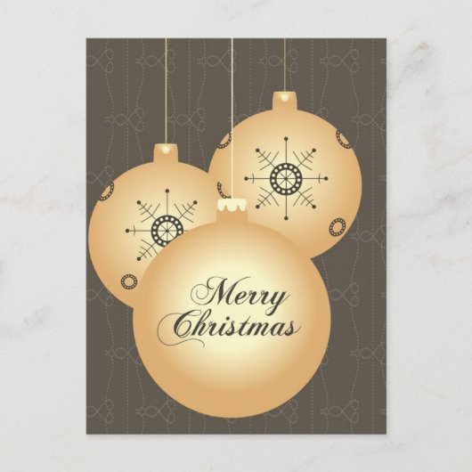 ブラウン金ゴールドブラックアクセントクリスマスオーナメント シーズンポストカード (正面)