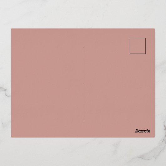 ブラウン金ゴールドボヘミアン庭園の結婚式日付を保存 箔シーズンポストカード (裏面)