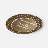 ブラウン金ゴールド紙吹雪卒業大学トランクパーティー ペーパープレート (アングル)