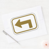 ブラウン離れアローステッカー 長方形シール (封筒)