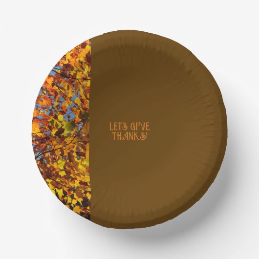 ブラウン離れサンクスギビング与え感謝していHAPPY ペーパーボウル (正面)