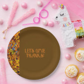 ブラウン離れファミリーギャザリング感謝していハッ与えズ ペーパープレート (パーティー)