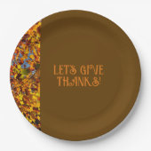 ブラウン離れファミリーギャザリング感謝していハッ与えズ ペーパープレート (正面)