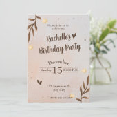 ブラウン離れフローラ誕生日 招待状 (スタンド正面)