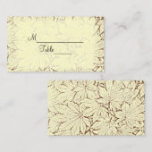 ブラウン離れ抽象芸術秋の結婚式座席表 プレイスカード (正面/裏面)